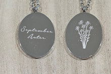 Load image into Gallery viewer, Engraved Birth Month Flower and Name in Silver