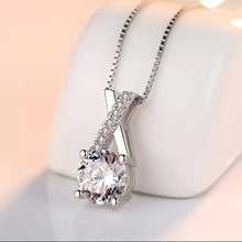 Load image into Gallery viewer, 2 Carat Cubic Zircon Silver Overlap Necklace
