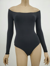 Load image into Gallery viewer, Off Shoulder Long Sleeve Bodysuit (Black)
