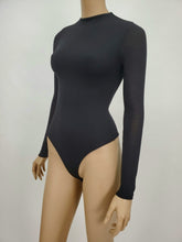 Load image into Gallery viewer, Long Sleeve Mock Neck Bodysuit (Black)
