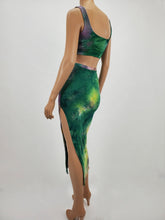Load image into Gallery viewer, Tie-Dye Crop Tank and Midi Skirt Set (Green/Pink/Yellow)
