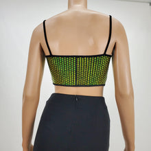 Load image into Gallery viewer, Sequins Spaghetti Strap Crop Tank Top (Lime)
