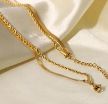 Load image into Gallery viewer, Flat Chain and Rope Chain Layered Necklace
