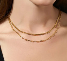 Load image into Gallery viewer, Gold Chain and Paper Clip Layered Necklace
