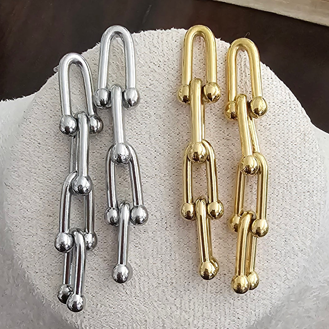 Chain Link Earrings  Gold/Silver