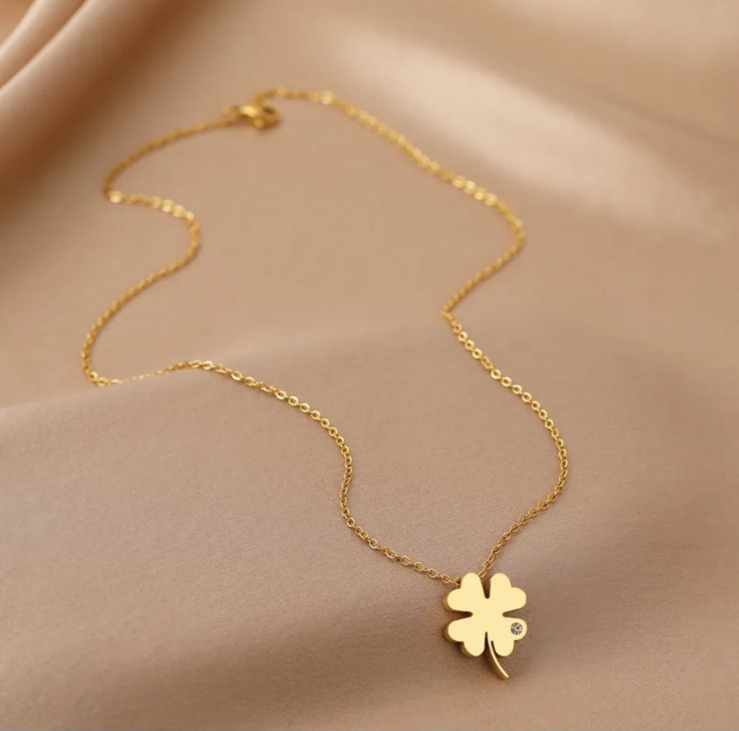 Everyday Wear Clover Necklace with Cubic Zircon