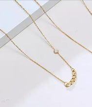 Load image into Gallery viewer, Gold Chain Pendant Cubic Zircon Stud Necklace
