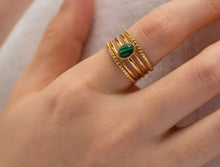 Load image into Gallery viewer, Multilayer Malachite Natural Stone Ring

