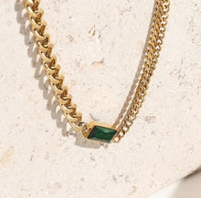 Load image into Gallery viewer, Emerald Pendant Chain Choker Necklace
