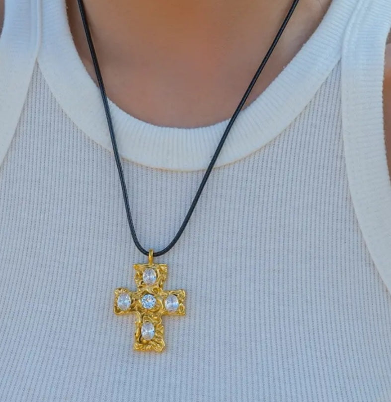 Cross Necklace with Cubic Zircon