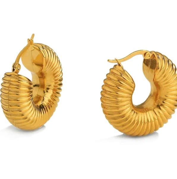 Chunky Spiral Earring  Gold/ Silver