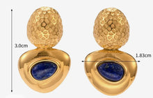 Load image into Gallery viewer, Chunky Lapis Lazuli Upside Down Mushroom Earrings
