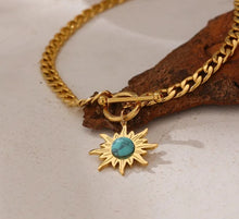 Load image into Gallery viewer, Sun Turquoise Stone Toggle Choker Necklace
