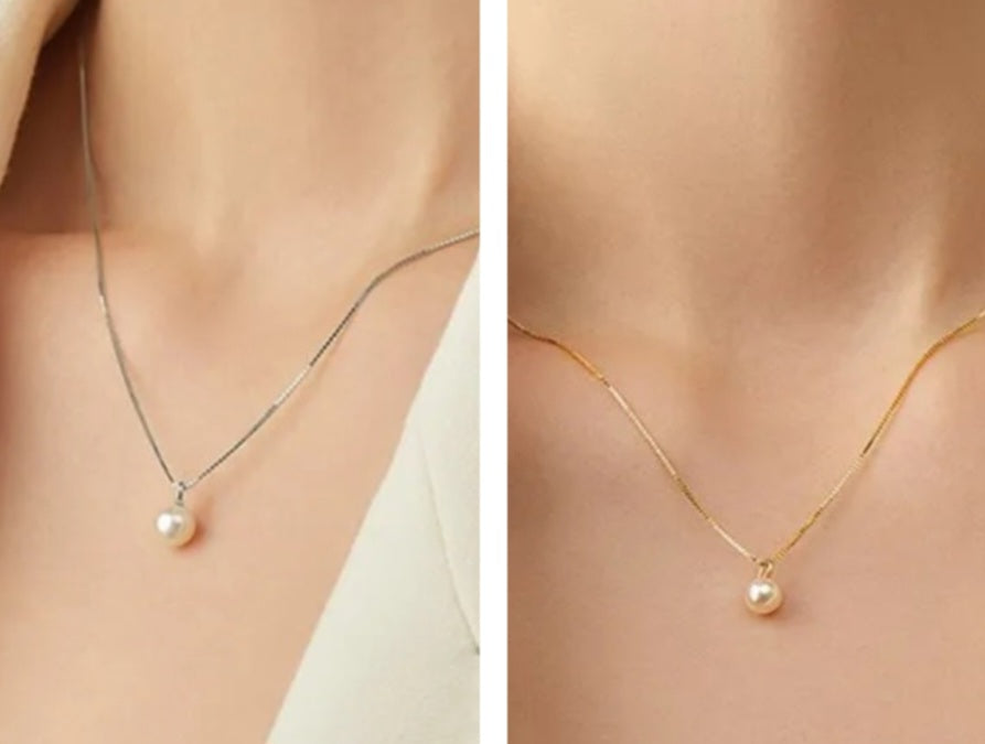 Pearl Pendant Necklace (Gold/Silver)