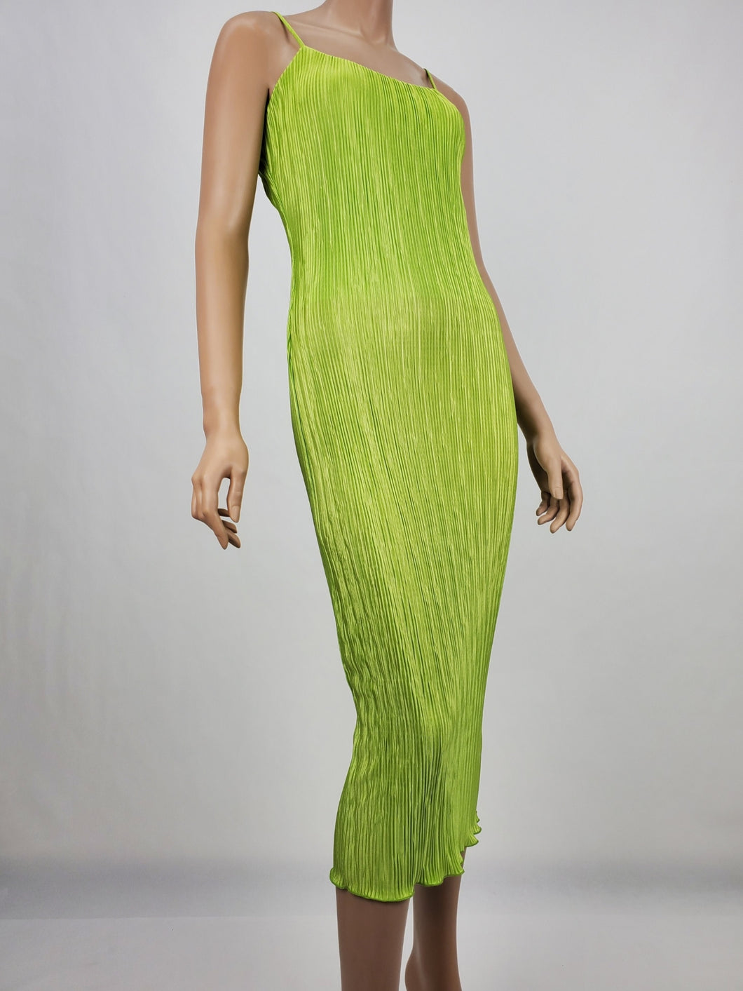 Green Spaghetti Strap Long Dress