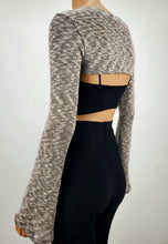 Load image into Gallery viewer, Bolero Style Sweater Crop Top (Khaki)
