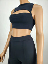 Load image into Gallery viewer, Open Front Sleeveless Crop Top (Black)
