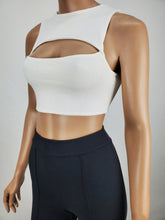 Load image into Gallery viewer, Open Front Sleeveless Crop Top (White)
