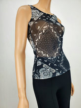 Load image into Gallery viewer, Black Print Mesh Tank Top
