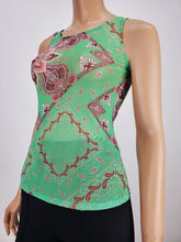 Load image into Gallery viewer, Green Print Mesh Tank Top
