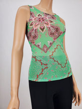 Load image into Gallery viewer, Green Print Mesh Tank Top
