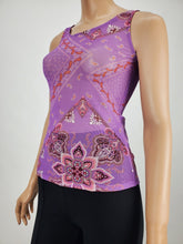 Load image into Gallery viewer, Lavender Print Mesh Tank Top
