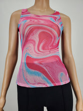 Load image into Gallery viewer, Pink Wave Print Mesh Tank Top
