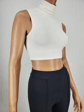 Load image into Gallery viewer, Turtleneck Sleeveless Crop Top
