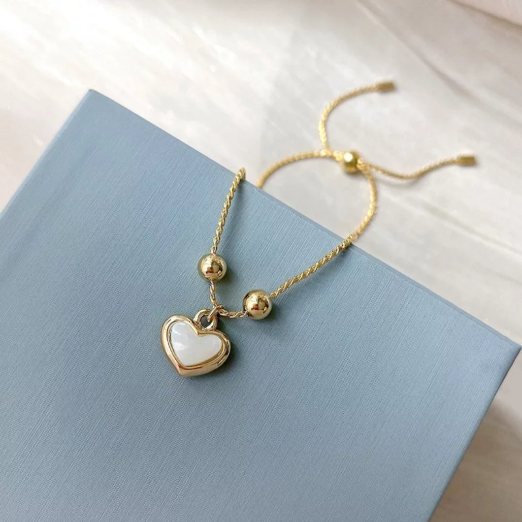 Heart Pendant Bracelet (Gold)