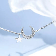 Load image into Gallery viewer, Delicate Star Moon Pendant Silver Bracelet (Silver)
