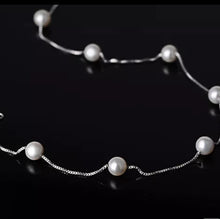 Load image into Gallery viewer, Freshwater Pearl Silver Chain Necklace (Silver)
