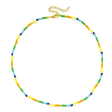 Load image into Gallery viewer, Handmade Miyuki Flower Bead Necklace (Blue/Yellow/Multicolor)
