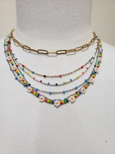 Load image into Gallery viewer, Stainless Steel Bead Ball Necklace (Gold Multicolor)
