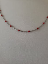 Load image into Gallery viewer, Stainless Steel Ball Bead Necklace  (Red)

