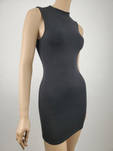 Load image into Gallery viewer, Sleeveless Mock Neck Mini Dress  (Black)
