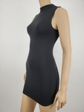 Load image into Gallery viewer, Sleeveless Mock Neck Mini Dress  (Black)
