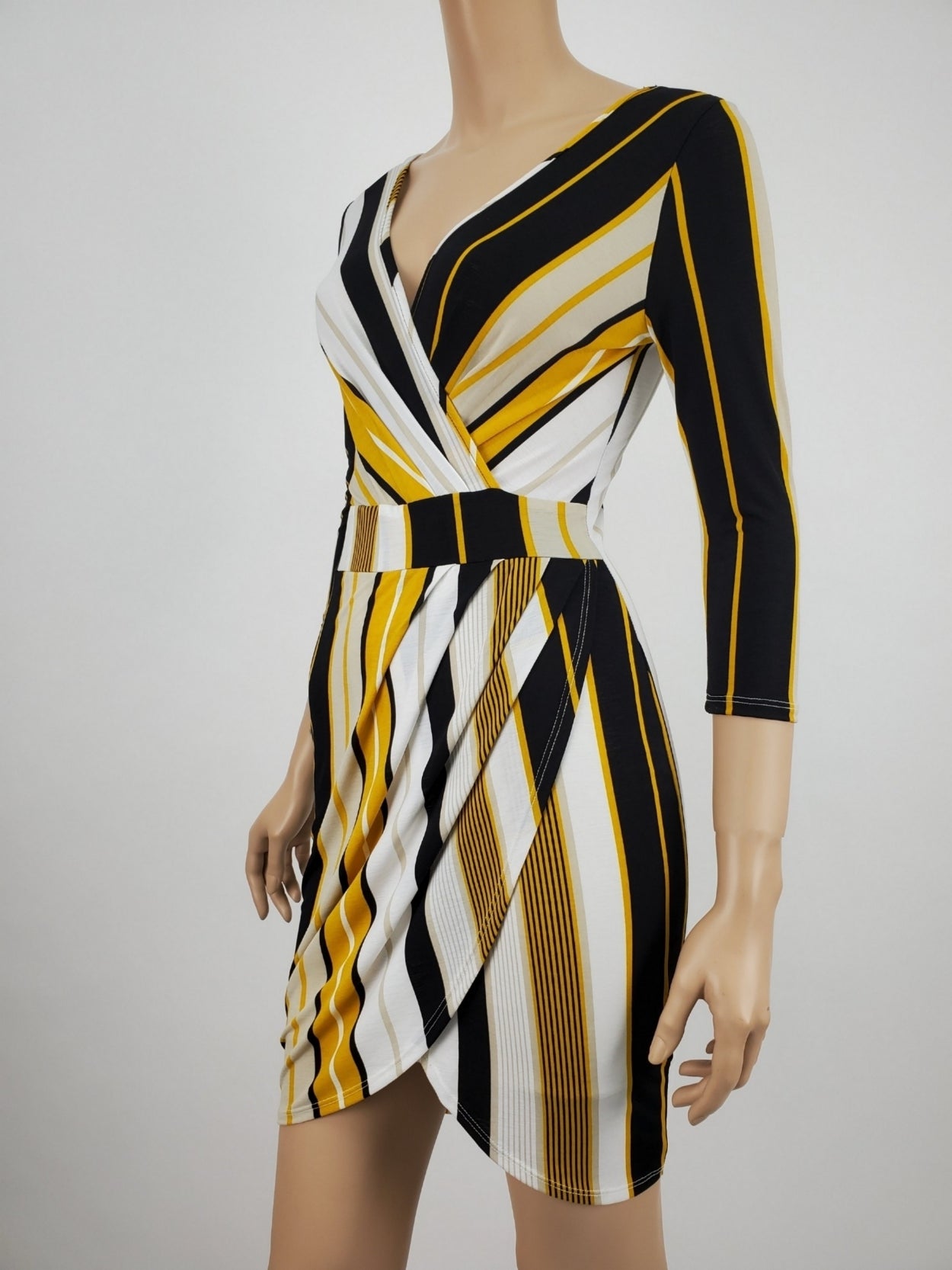 my philosophy golden yellow wrap dress Metallic Fringe Slip Dress main image 1