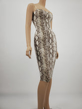 Load image into Gallery viewer, Elastic Strap Midi Dress (Snake Print)
