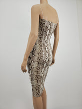 Load image into Gallery viewer, Elastic Strap Midi Dress (Snake Print)
