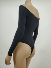 Load image into Gallery viewer, Off Shoulder Long Sleeve Bodysuit (Black)
