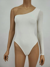 Load image into Gallery viewer, One Shoulder Long Sleeve Bodysuit (White)
