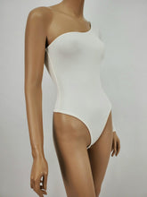 Load image into Gallery viewer, One Shoulder Long Sleeve Bodysuit (White)
