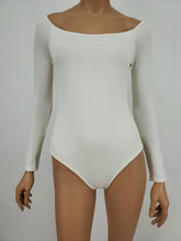 Load image into Gallery viewer, Off Shoulder Long Sleeve Bodysuit (White)
