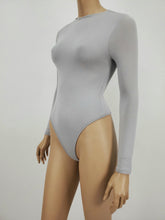 Load image into Gallery viewer, Long Sleeve Mock Neck Bodysuit (Gray)
