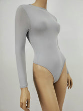 Load image into Gallery viewer, Long Sleeve Mock Neck Bodysuit (Gray)
