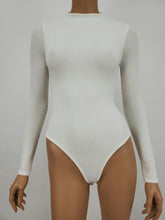 Load image into Gallery viewer, Long Sleeve Mock Neck Bodysuit (White)
