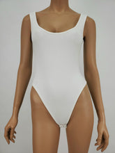 Load image into Gallery viewer, Ribbed Tank Bodysuit (White)
