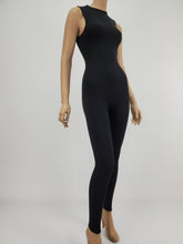 Load image into Gallery viewer, Sleeveless Mock Neck Back Zipper Jumpsuit (Black)
