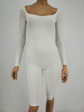 Load image into Gallery viewer, Long Sleeve Low Scoop Neck Romper (White)
