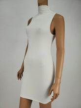 Load image into Gallery viewer, Sleeveless Mock Neck Dress (White)
